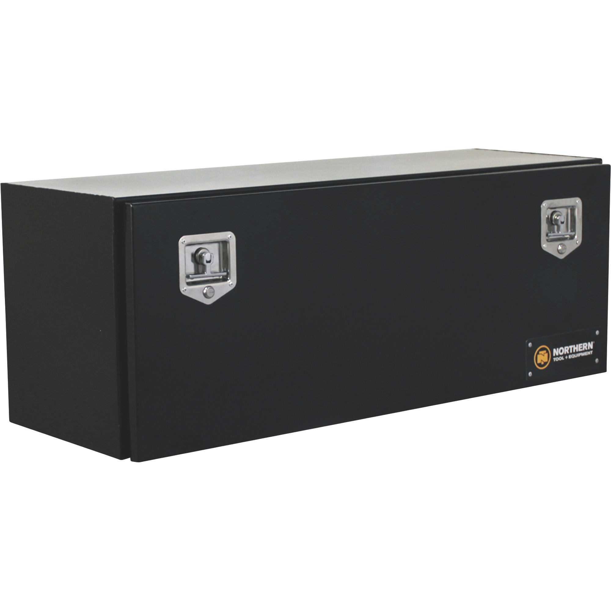 Northern Tool + Equipment Underbody Truck Toolbox with Drop Door, 60in. x 17in. x 18in., Steel, Gloss Black, T-Handle Latches